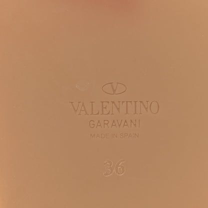 Valentino Garavani Calfskin Silk Woven Rockstud Torchon 5mm Sandals 36 Poudre 8 of 10