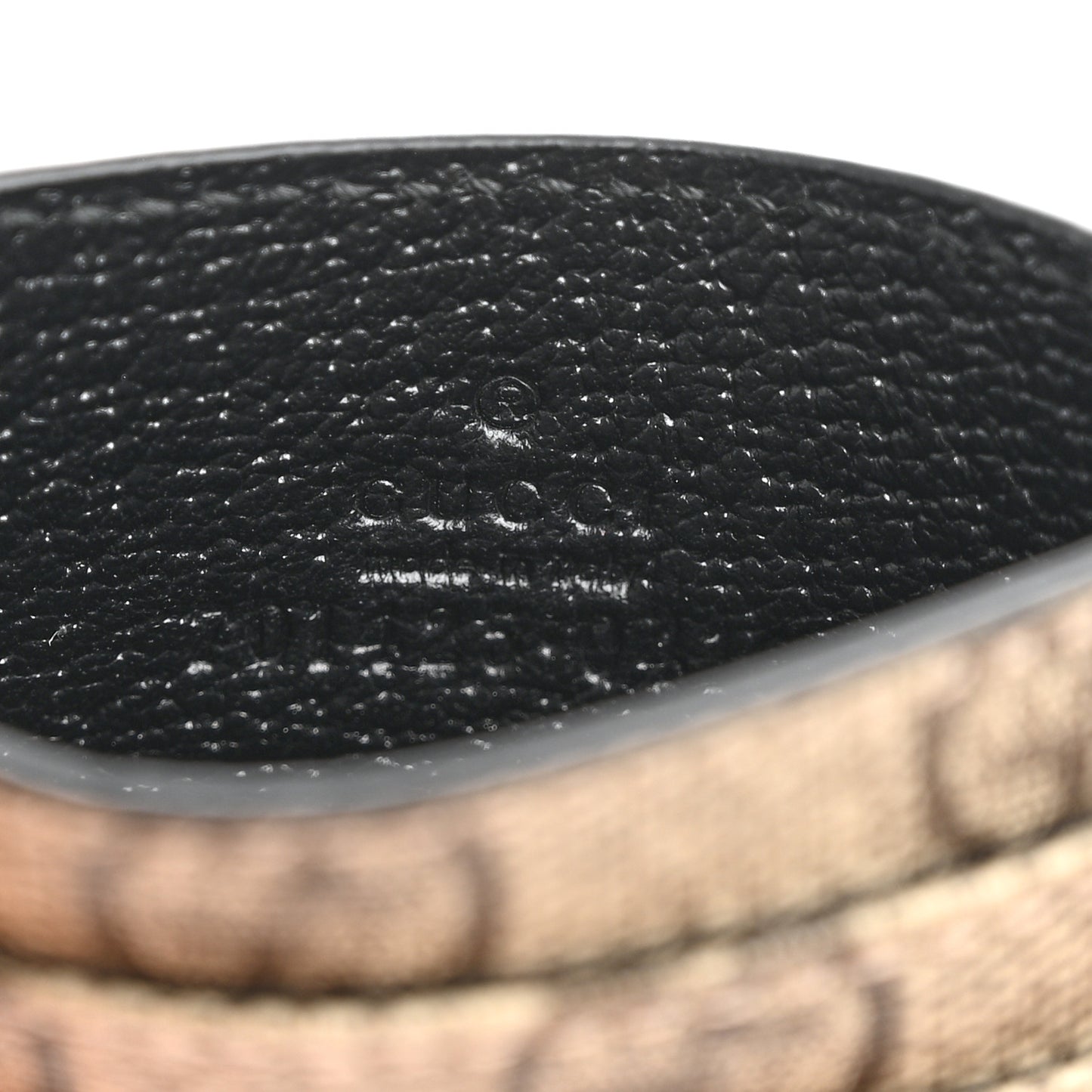 GG Supreme Monogram Textured Dollar Calfskin New Basket Card Holder Black Beige Ebony