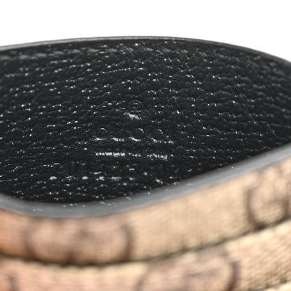 Gucci GG Supreme Monogram Textured Dollar Calfskin New Basket Card Holder Black Beige Ebony 6 of 8