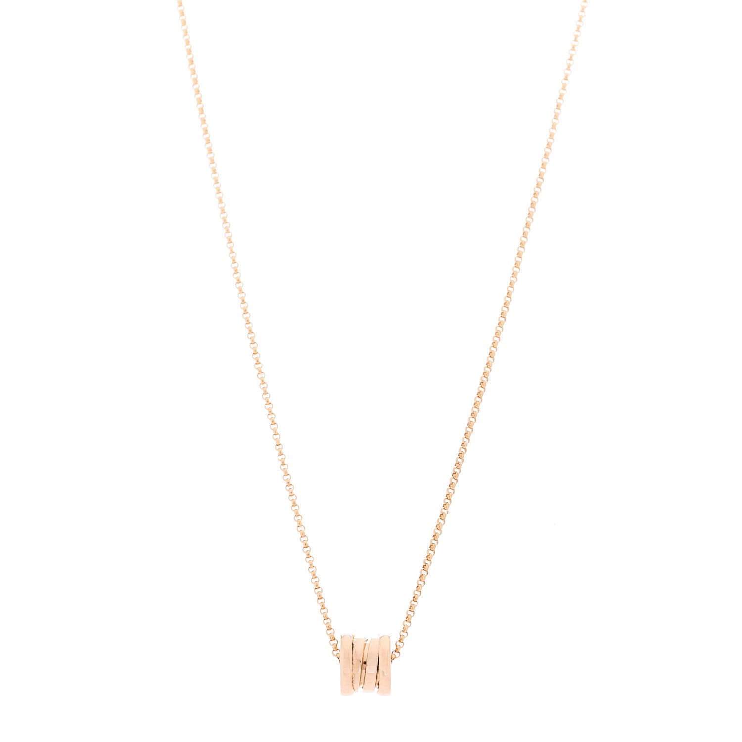 Bulgari 18K Rose Gold Mini B.Zero1 Pendant Necklace 1 of 7