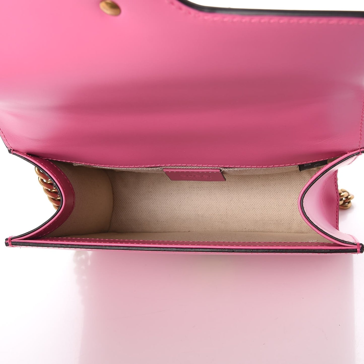 Knight Calfskin Small GG Marmont Chain Handle Bag Pink Tropical Flower