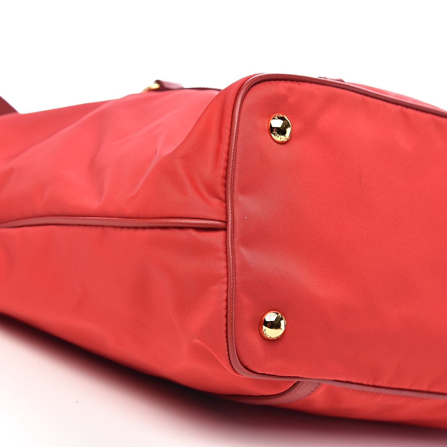 Prada Tessuto Nylon Saffiano Tote Rosso 8 of 10
