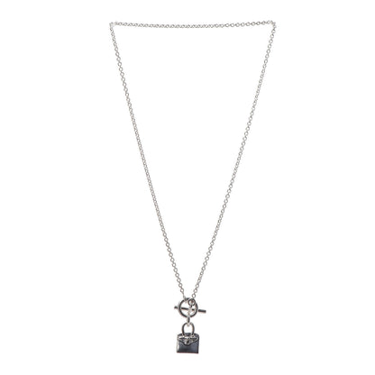 Hermes Sterling Silver Birkin Amulette Pendant Necklace 3 of 6