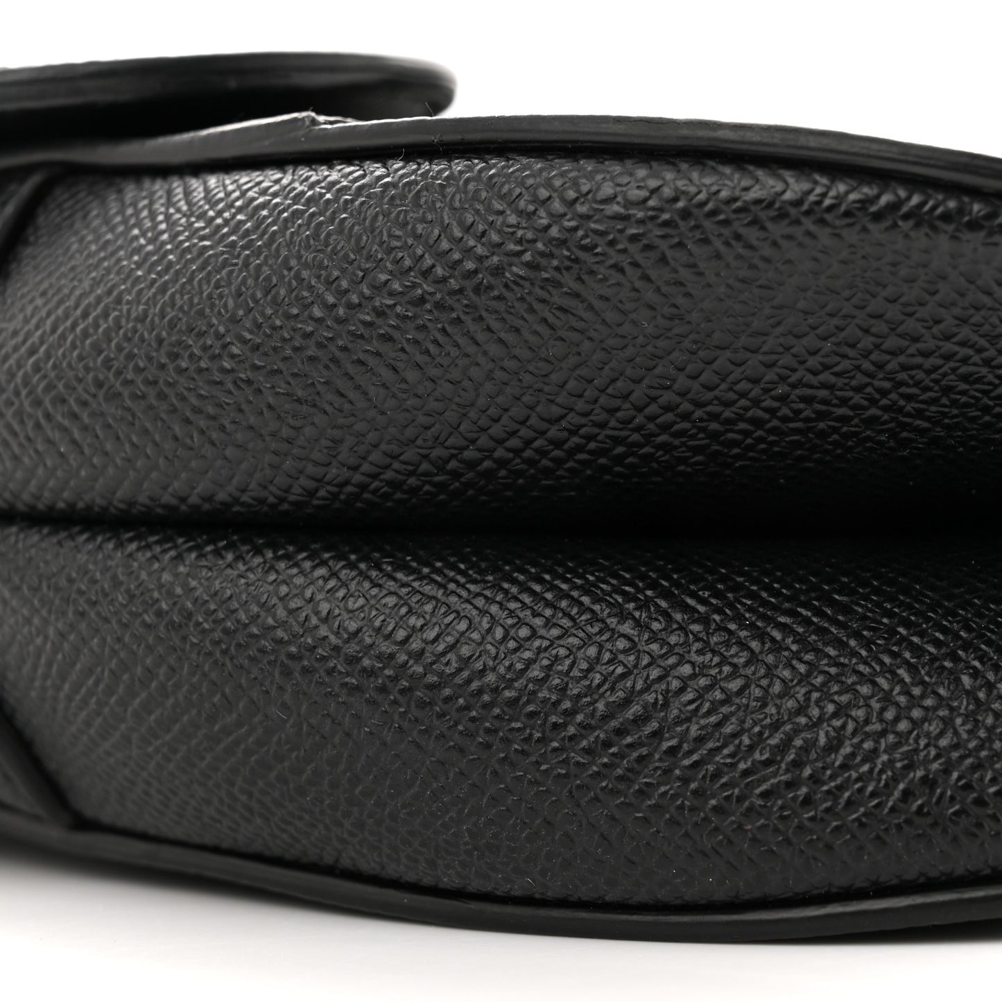 Grained Calfskin Saddle Bag Black