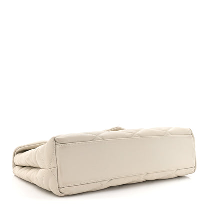 Saint Laurent Lambskin Quilted Sade Puffer Envelope Clutch Crema Soft 4 of 9