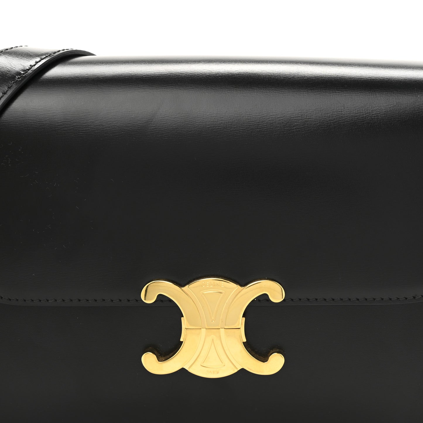 Shiny Calfskin Medium Triomphe Black