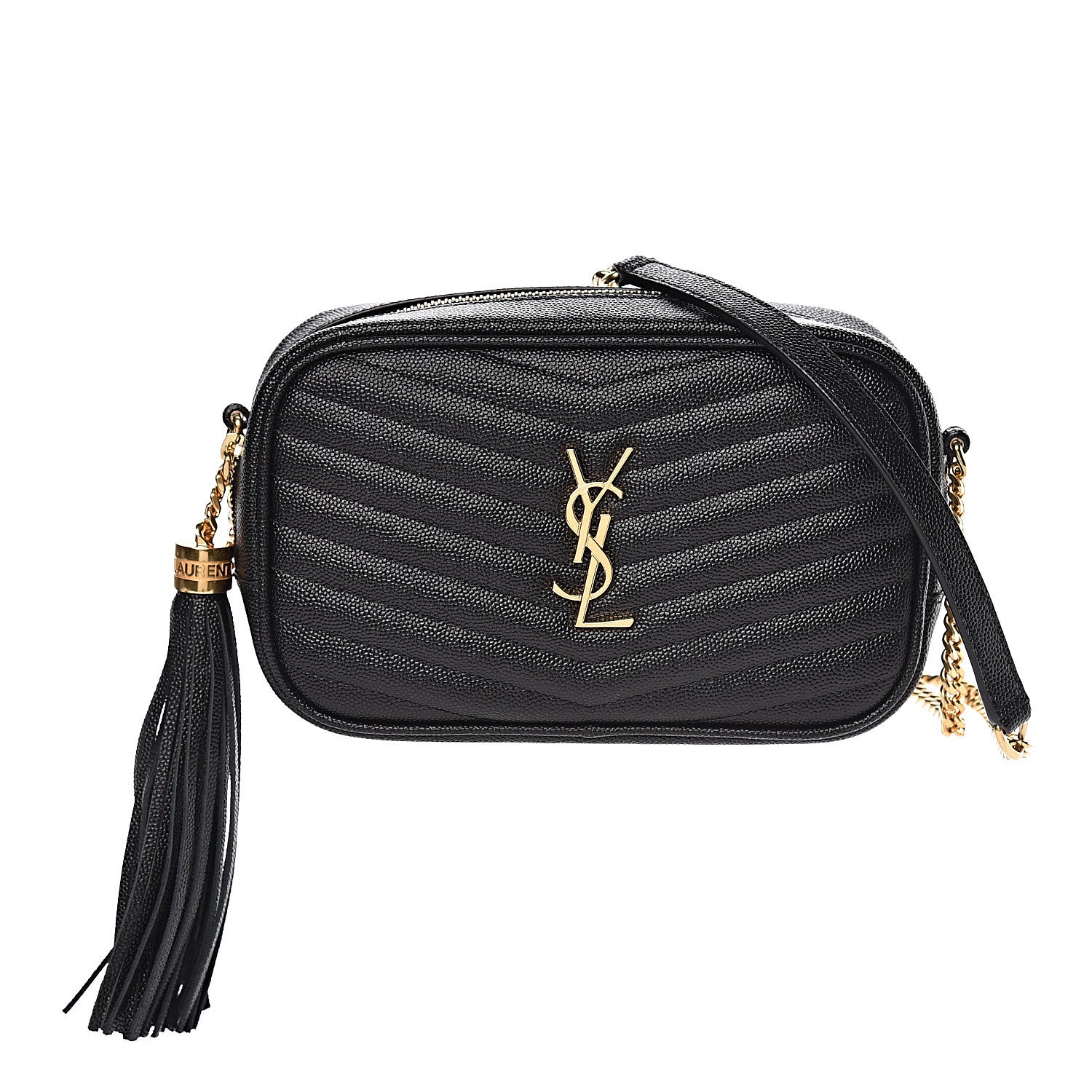 Saint Laurent Grain De Poudre Matelasse Monogram Mini Lou Camera Bag Black 1 of 10