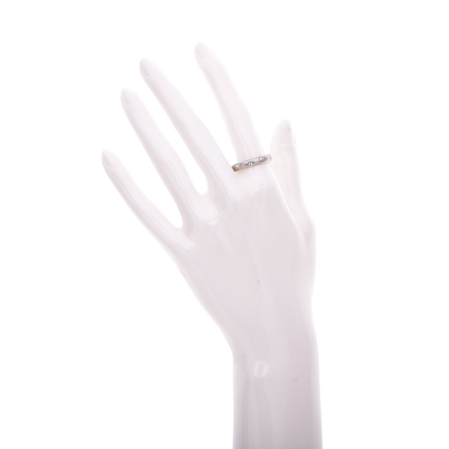 Tiffany Platinum Diamond 4mm Etoile Band Ring 57 8 2 of 6