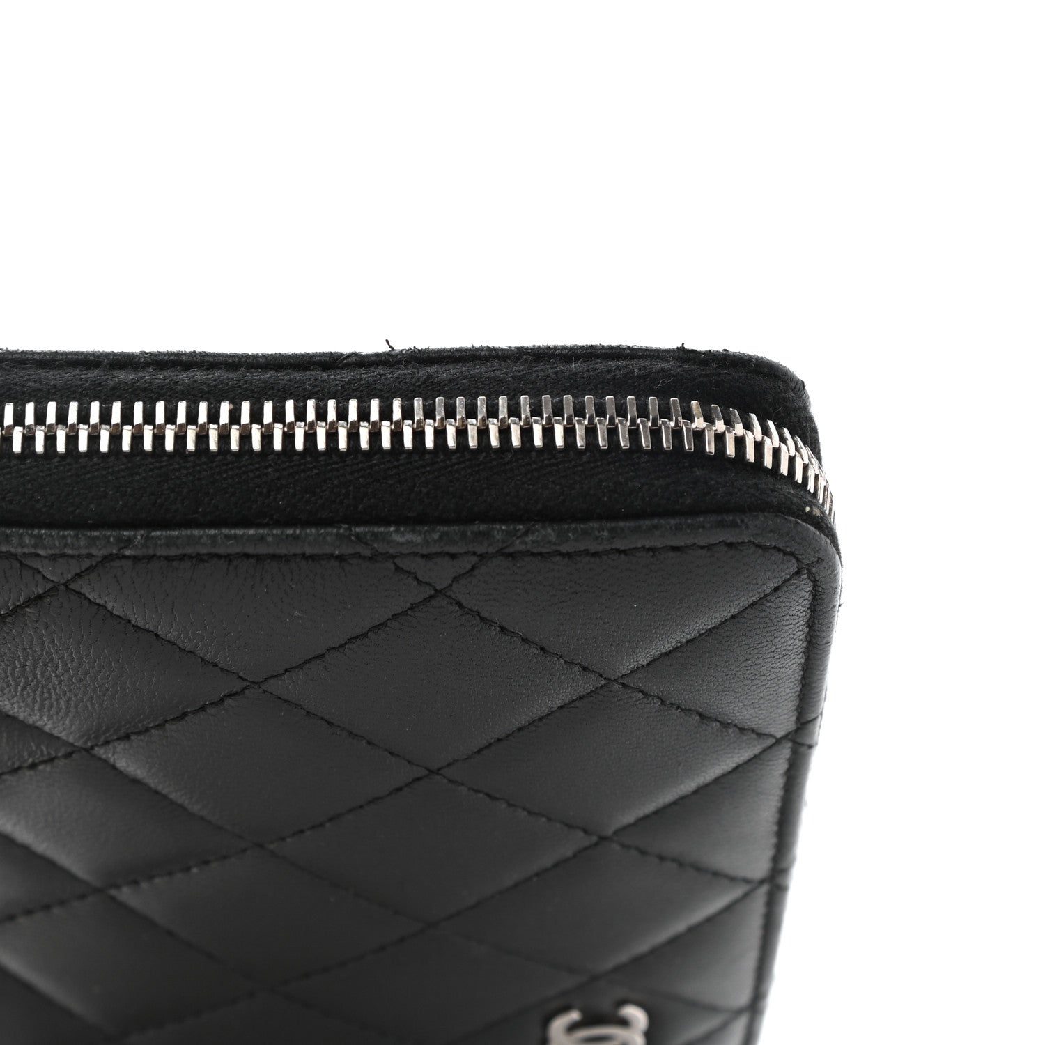 Chanel Lambskin Quilted Large Zip Around Organizer Wallet Black 11 of 12
