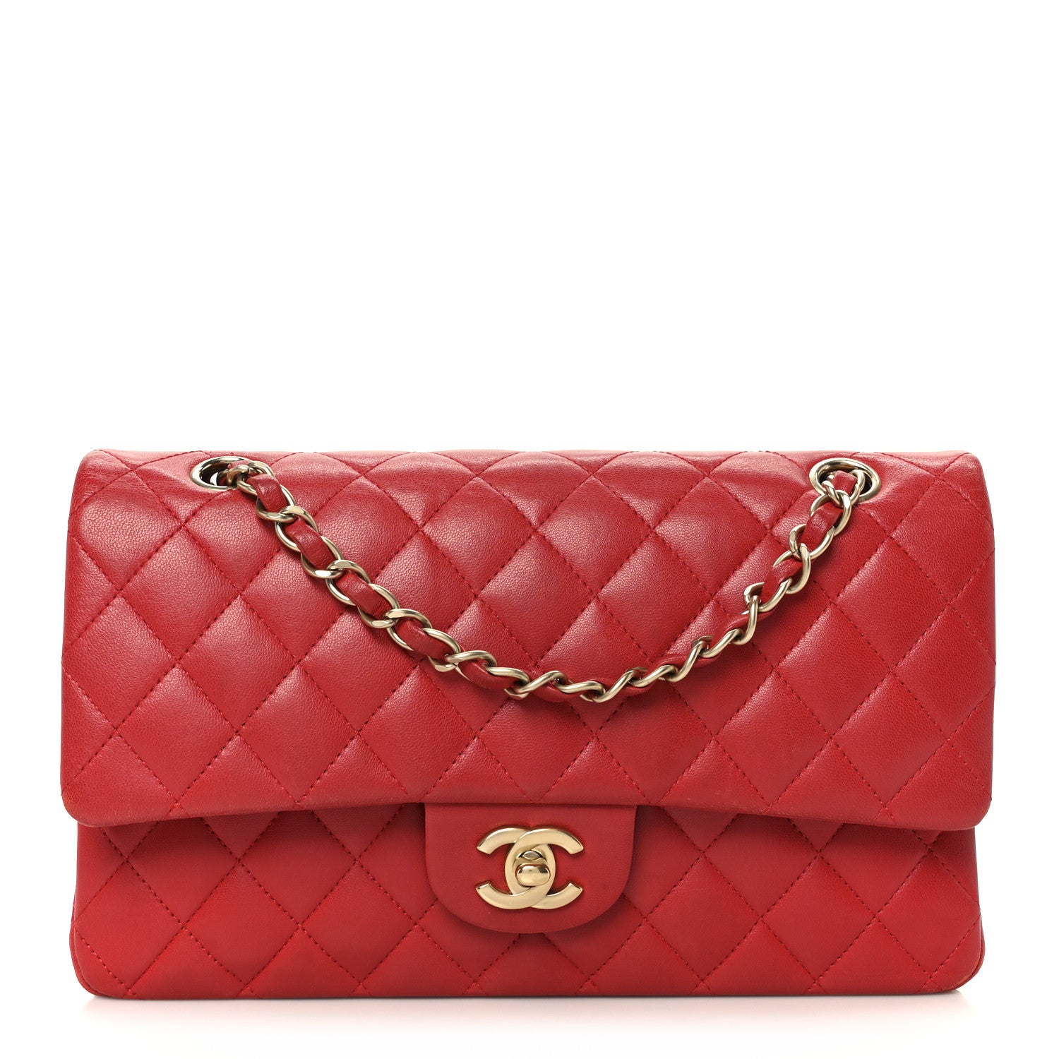 Chanel Lambskin Quilted Medium Double Flap Red 1 of 11