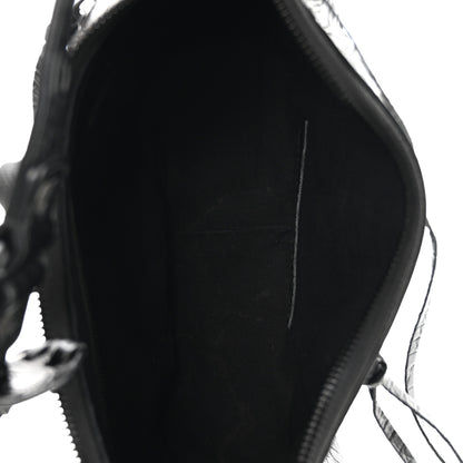 Balenciaga Extra Supple Calfskin Crocodile Embossed Monochrome Small Le Cagole Shoulder Bag Black 6 of 11