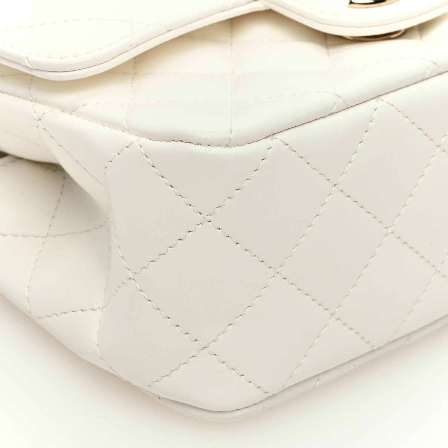 Chanel Lambskin Quilted Mini Crystal Top Handle Rectangular Flap White 9 of 11