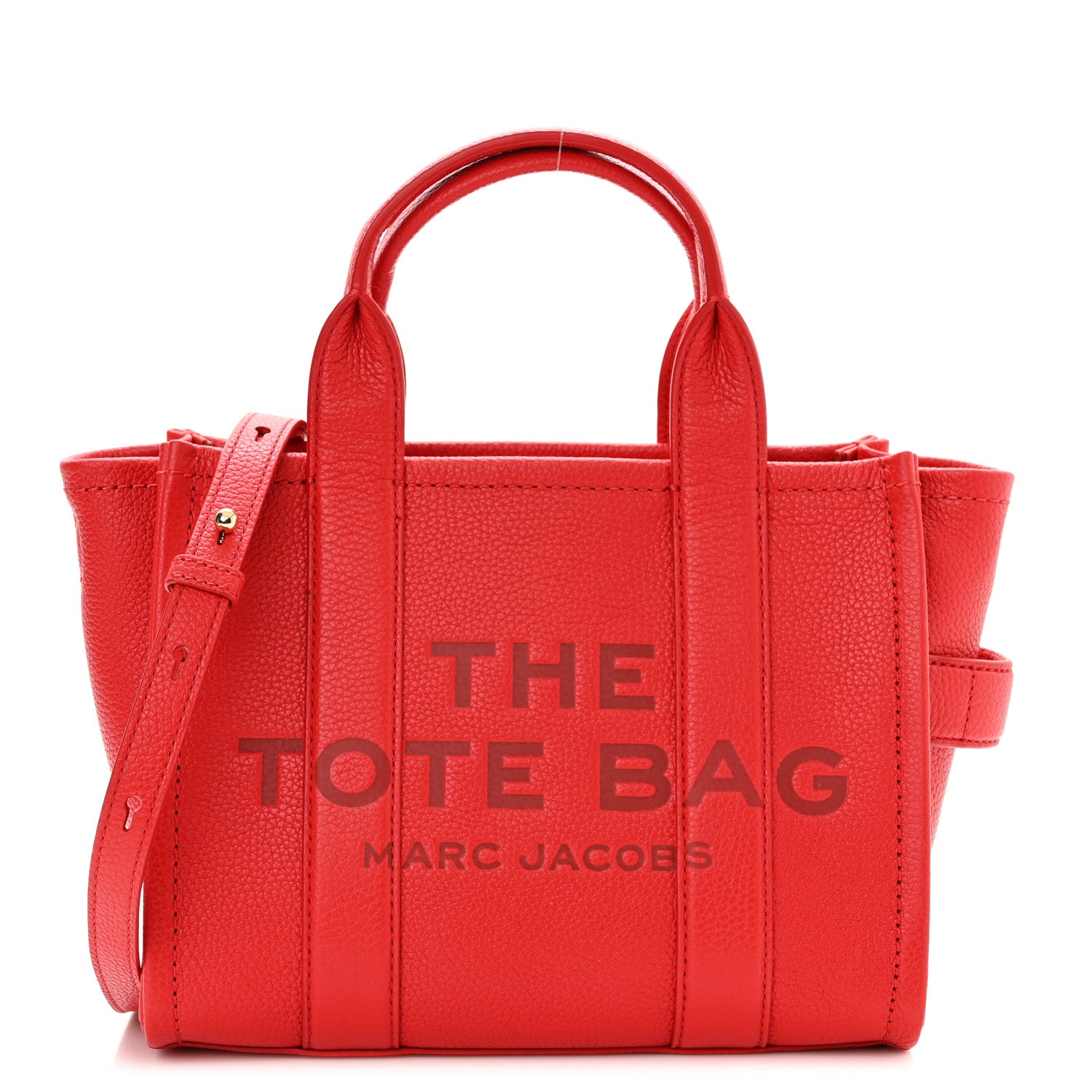 Marc Jacobs Grained Calfskin Small The Tote Bag True Red 1 of 10