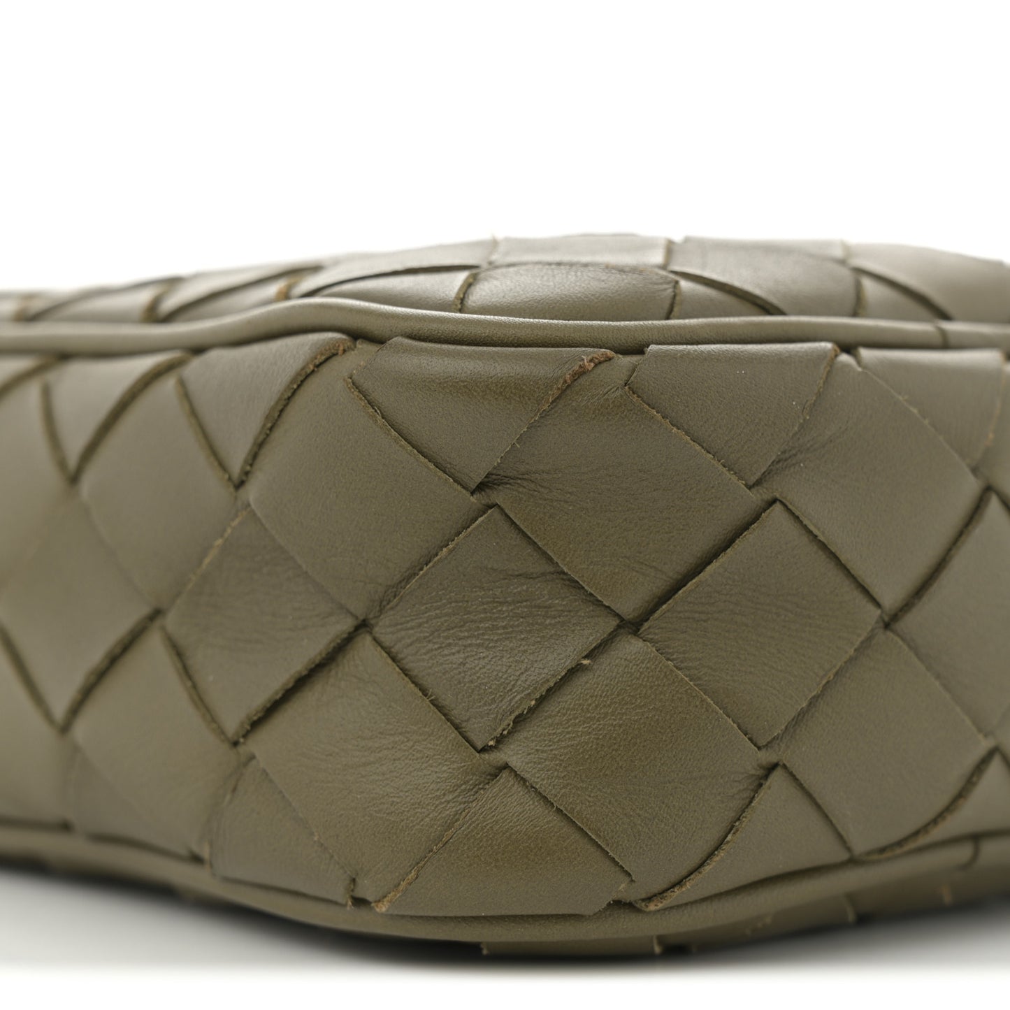 Calfskin Intrecciato Mini Cassette Phone Holder Crossbody Khaki