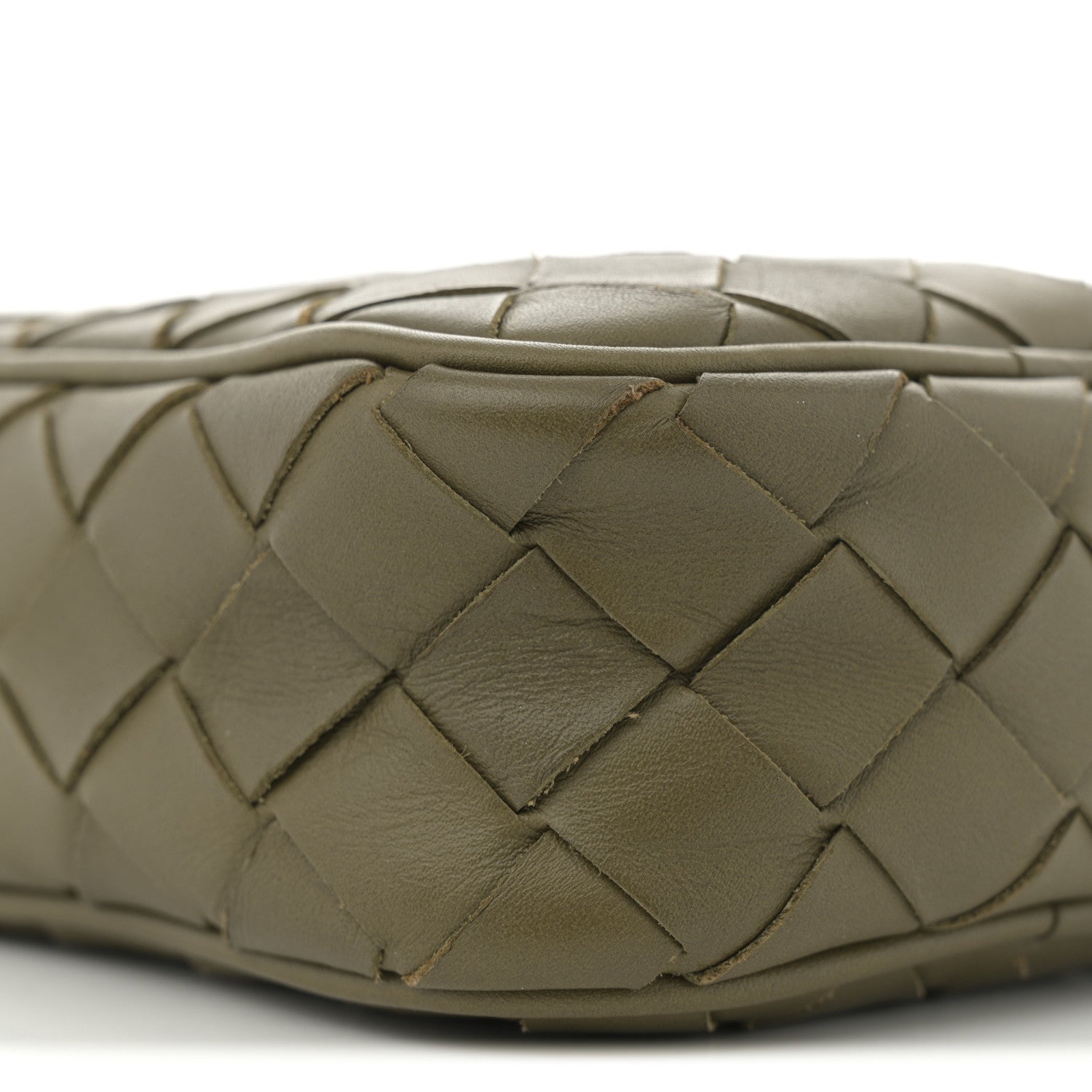 Bottega Veneta Calfskin Intrecciato Mini Cassette Phone Holder Crossbody Khaki 9 of 10