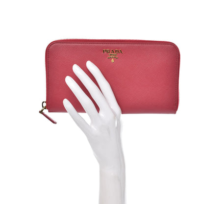 Prada Saffiano Zip Around Wallet Ibisco 2 of 6