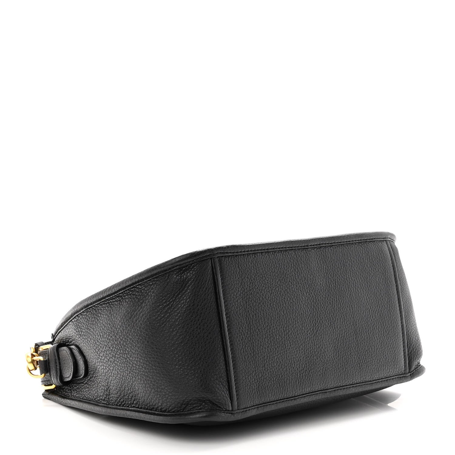 Prada Vitello Daino Soft Zippered Messenger Hobo Black 3 of 8