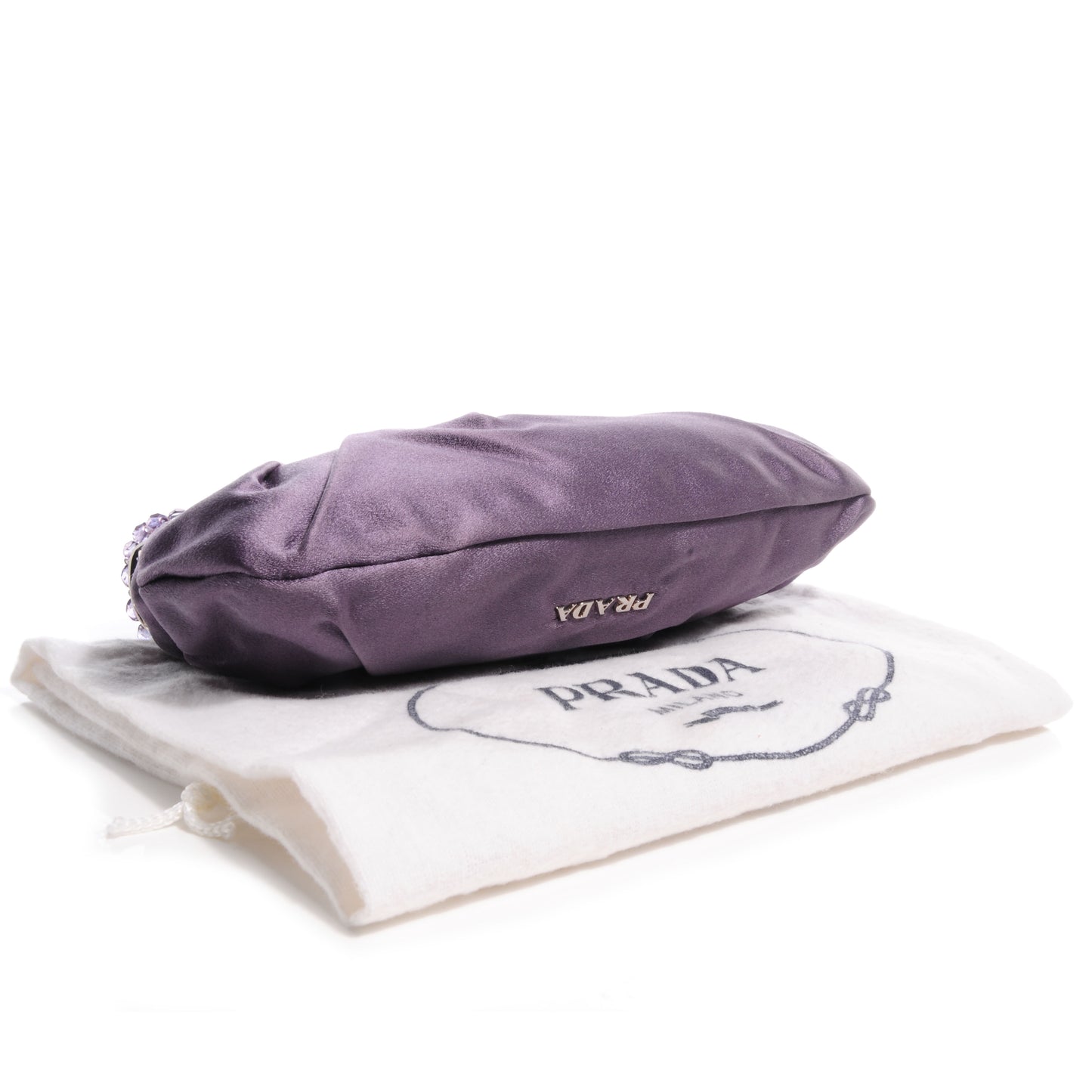 Satin Crystal Clutch Purple