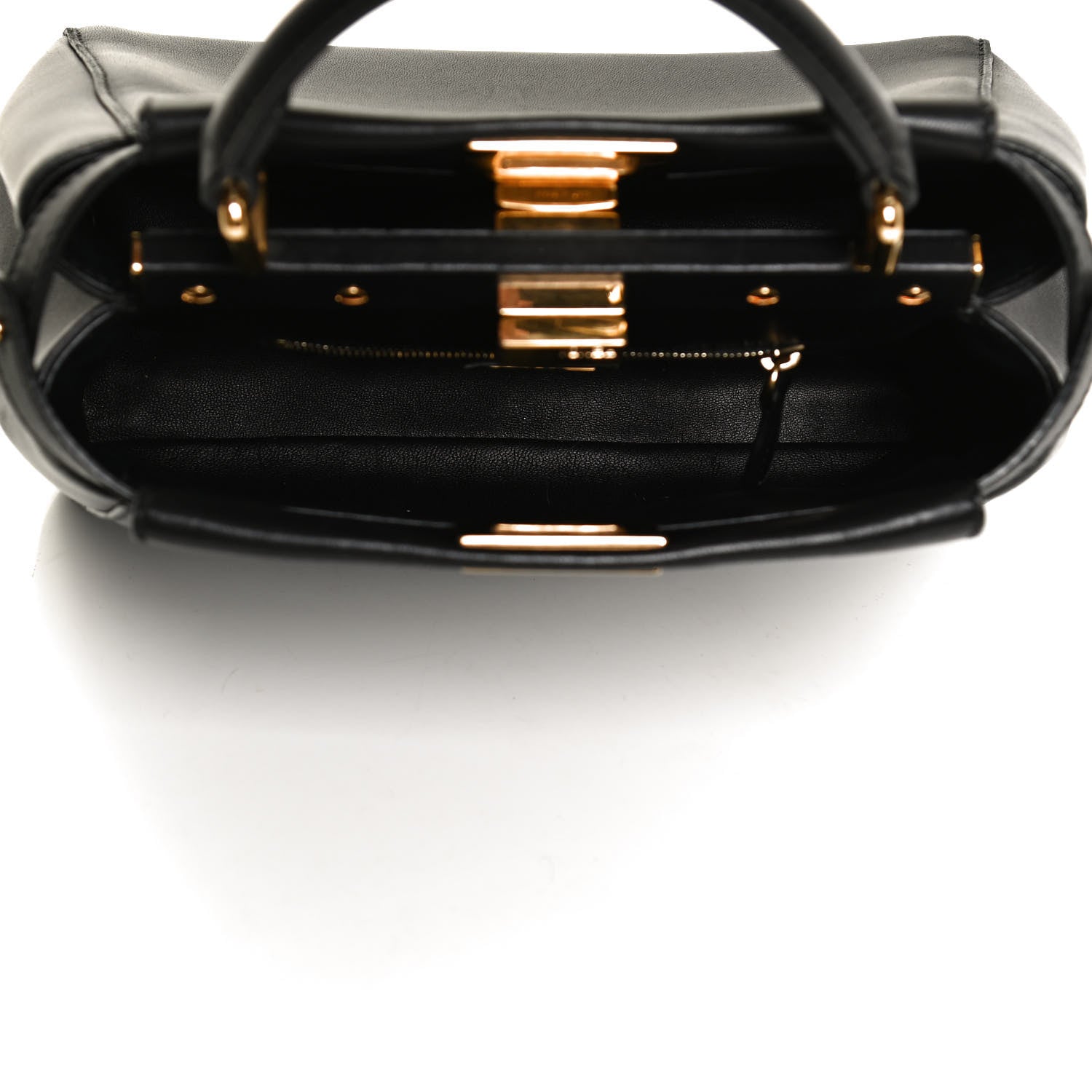 Fendi Nappa Mini Peekaboo Iconic Satchel Black 5 of 12