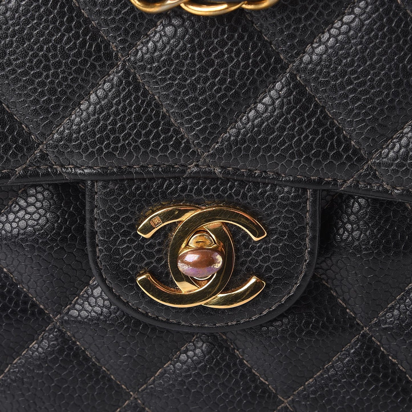 Caviar Quilted Mini Square Flap Black