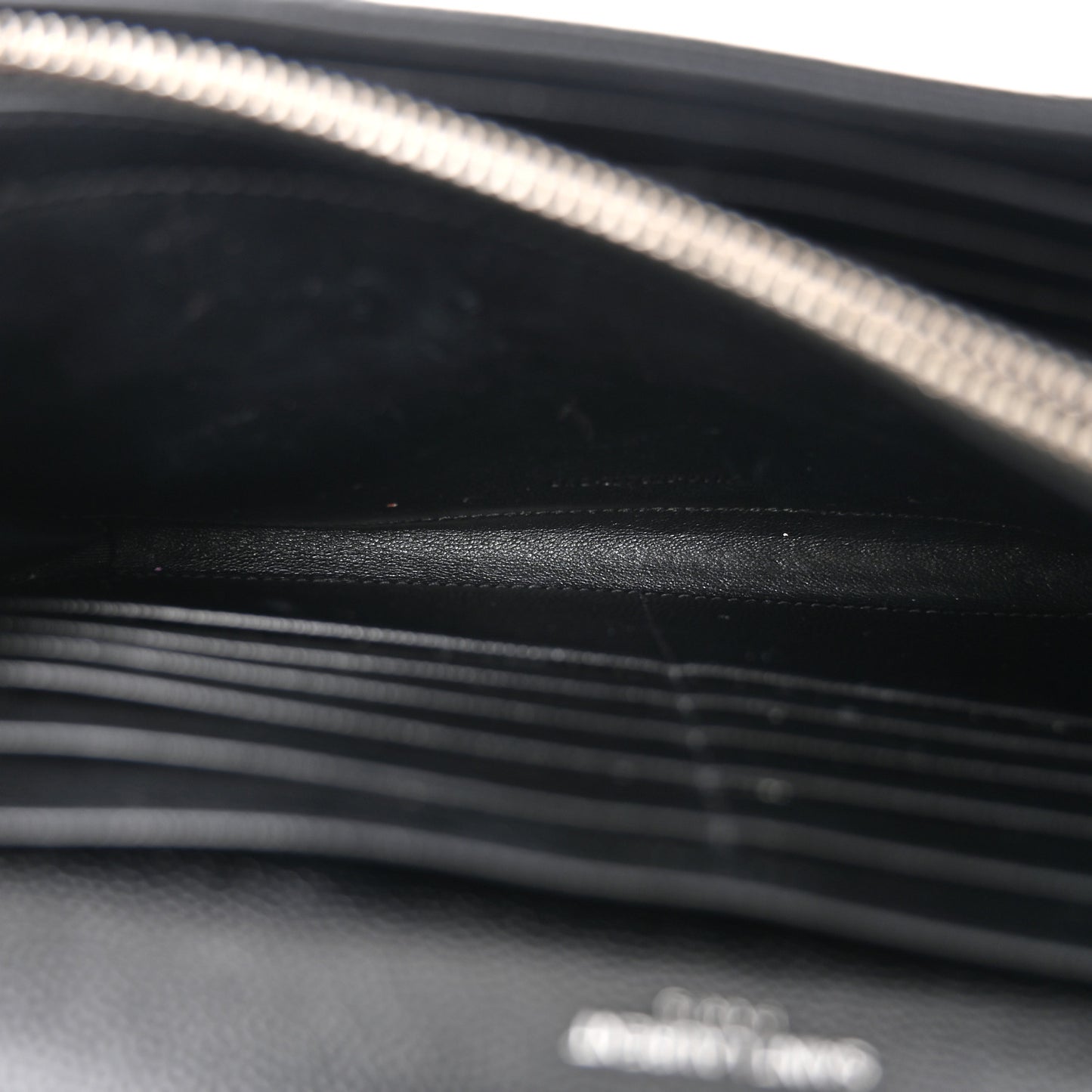 Grain De Poudre Matelasse Chevron Monogram Chain Wallet Black