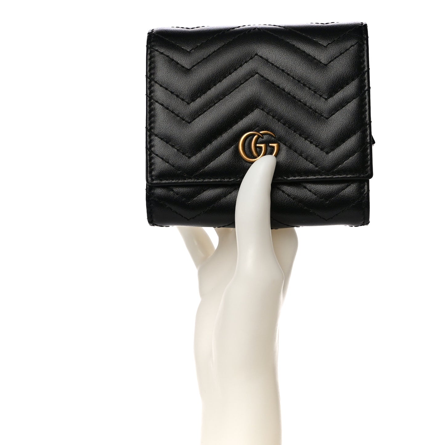 Calfskin Matelasse GG Marmont Medium Wallet Black