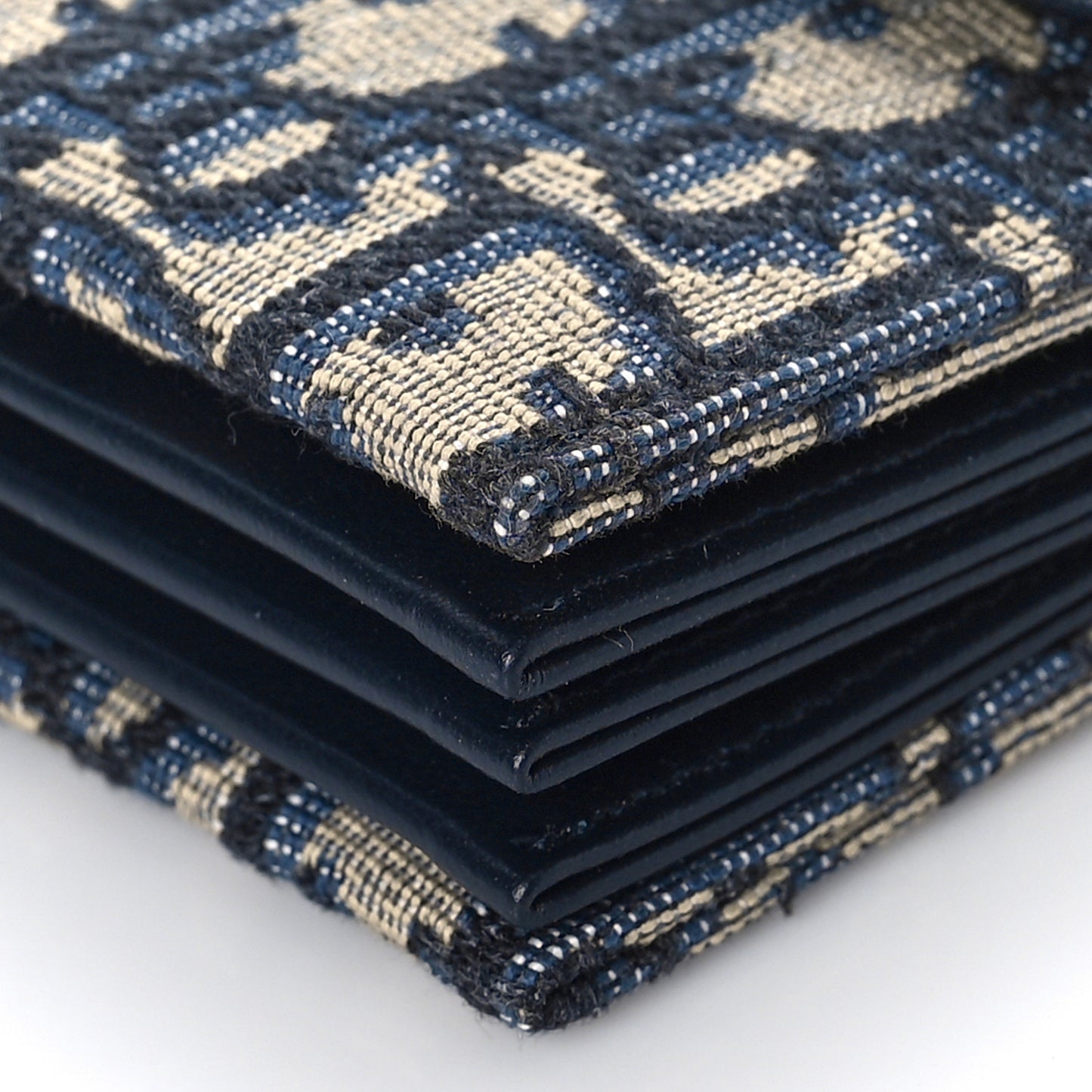 Oblique Saddle 5-Gusset Card Holder Blue