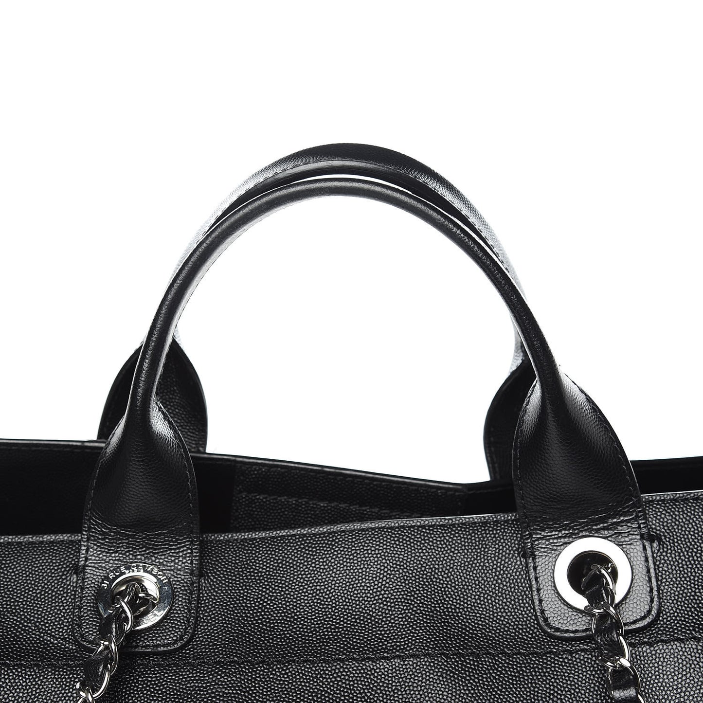 Caviar Large Studded Deauville Tote Black