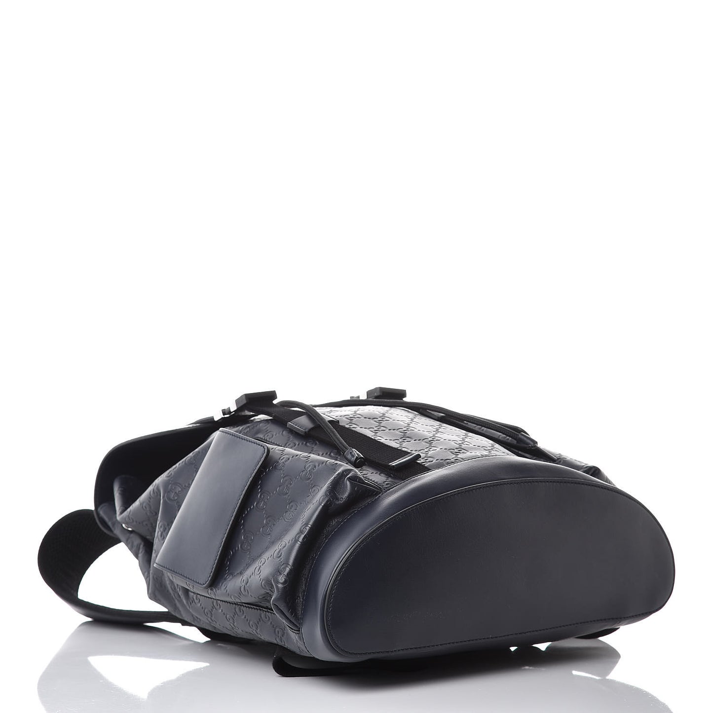 Guccissima Signature Double Buckle Backpack Blue