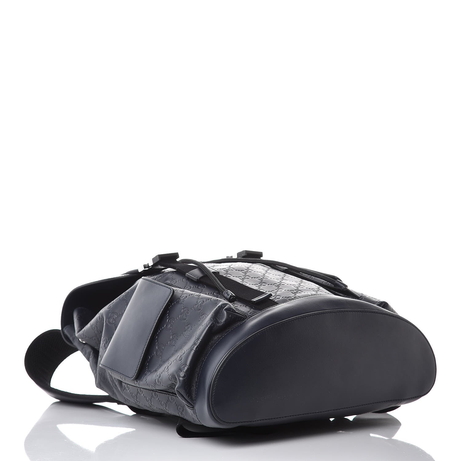 Gucci Guccissima Signature Double Buckle Backpack Blue 4 of 7