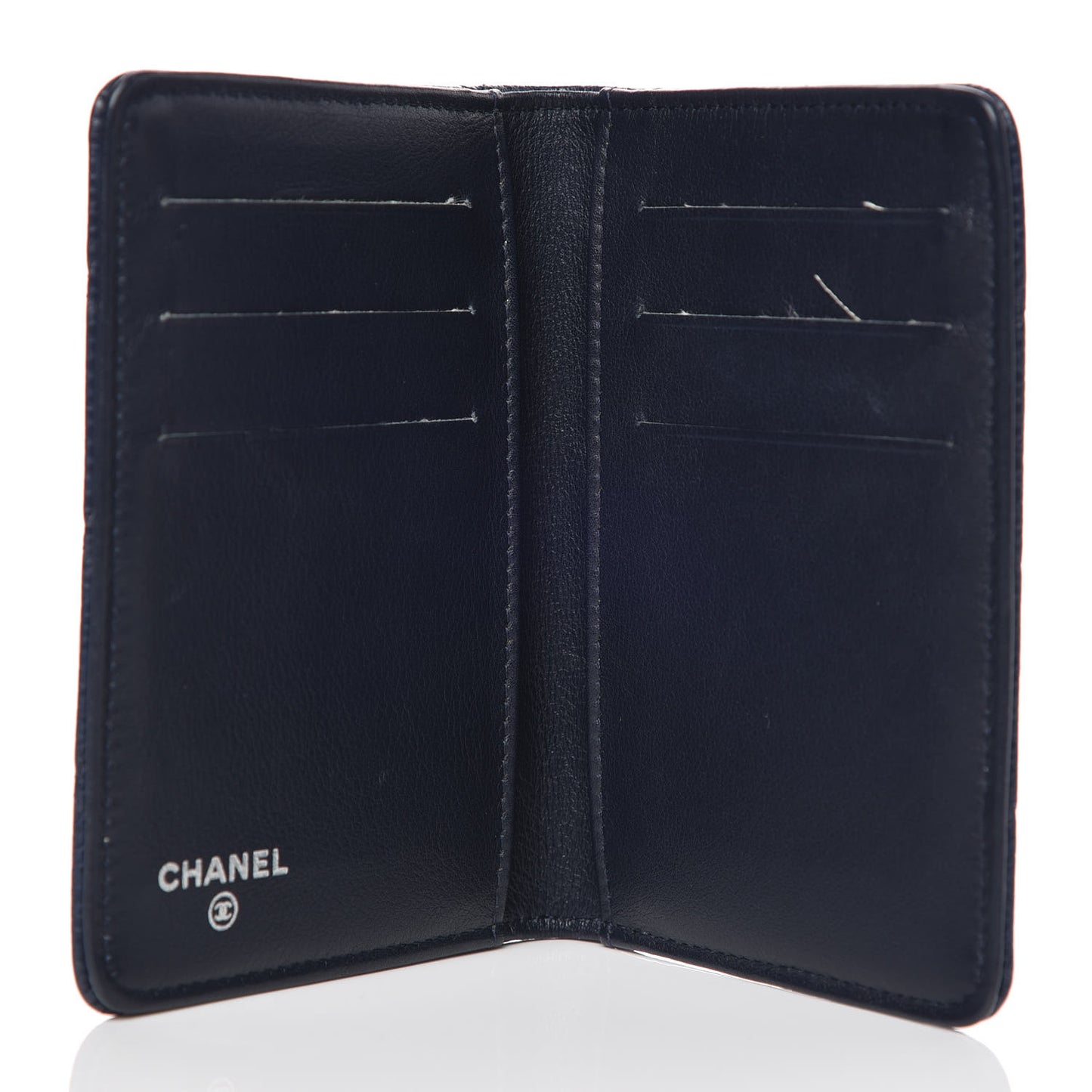 Caviar Quilted Card Holder Marine