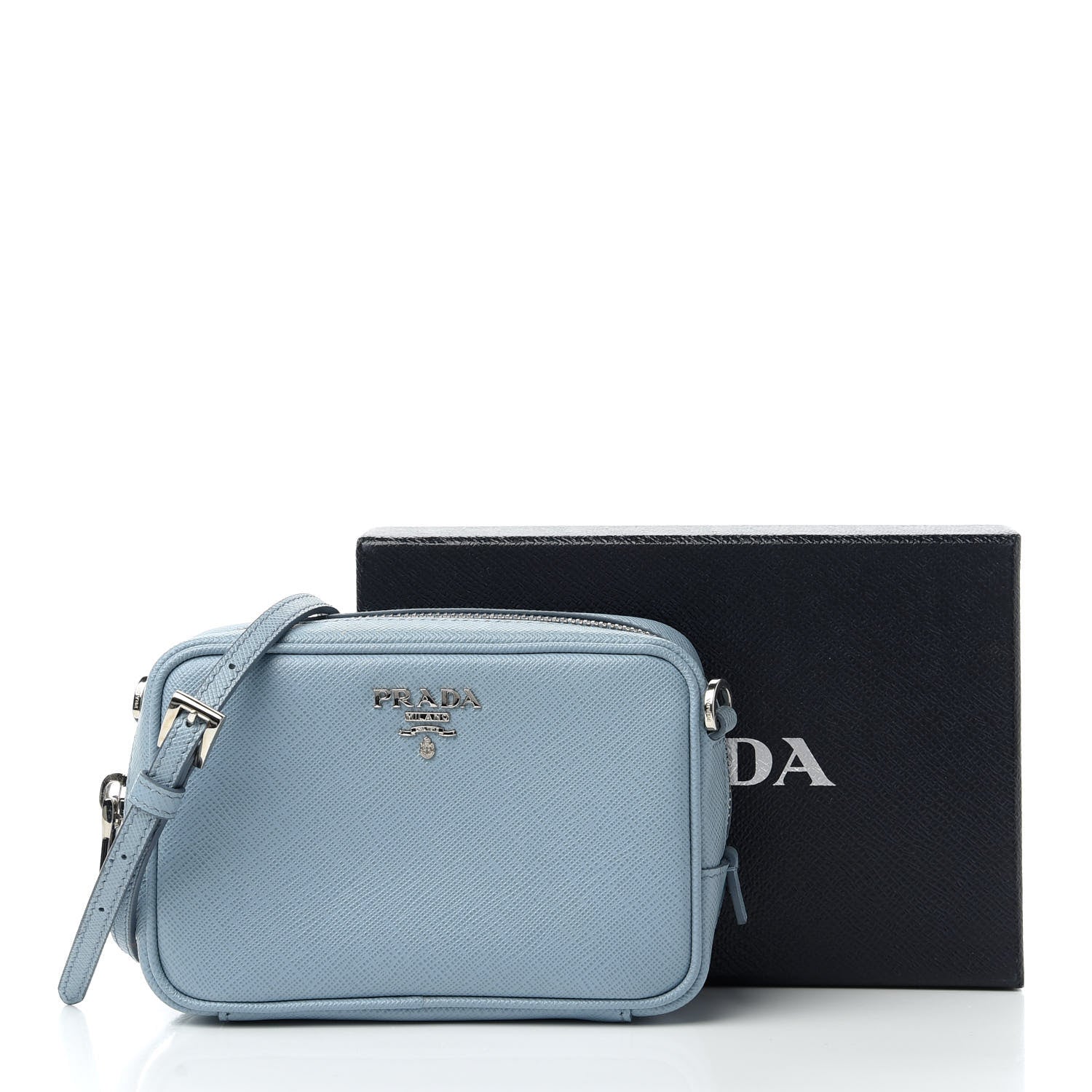 Prada Saffiano Mini Camera Crossbody Bag Astrale 11 of 11
