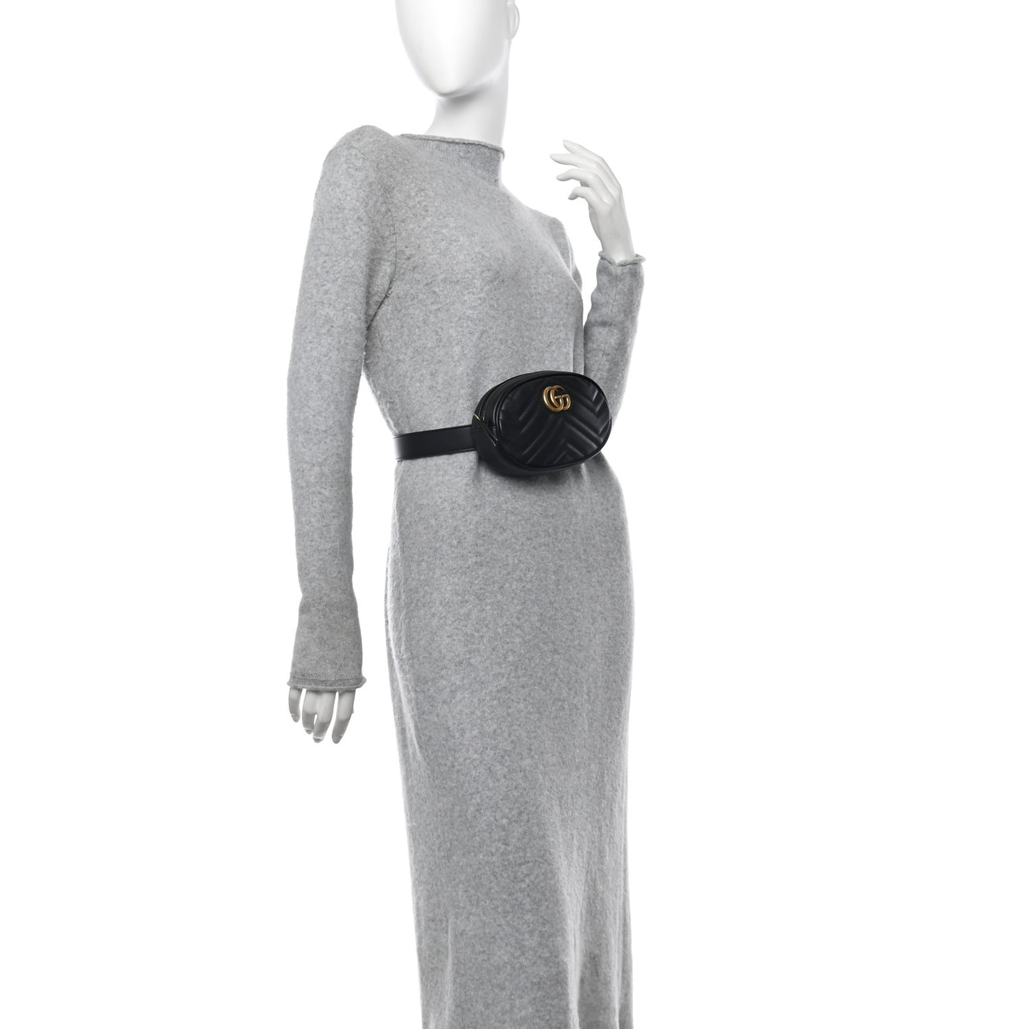 Calfskin Matelasse GG Marmont Belt Bag 85 34 Black