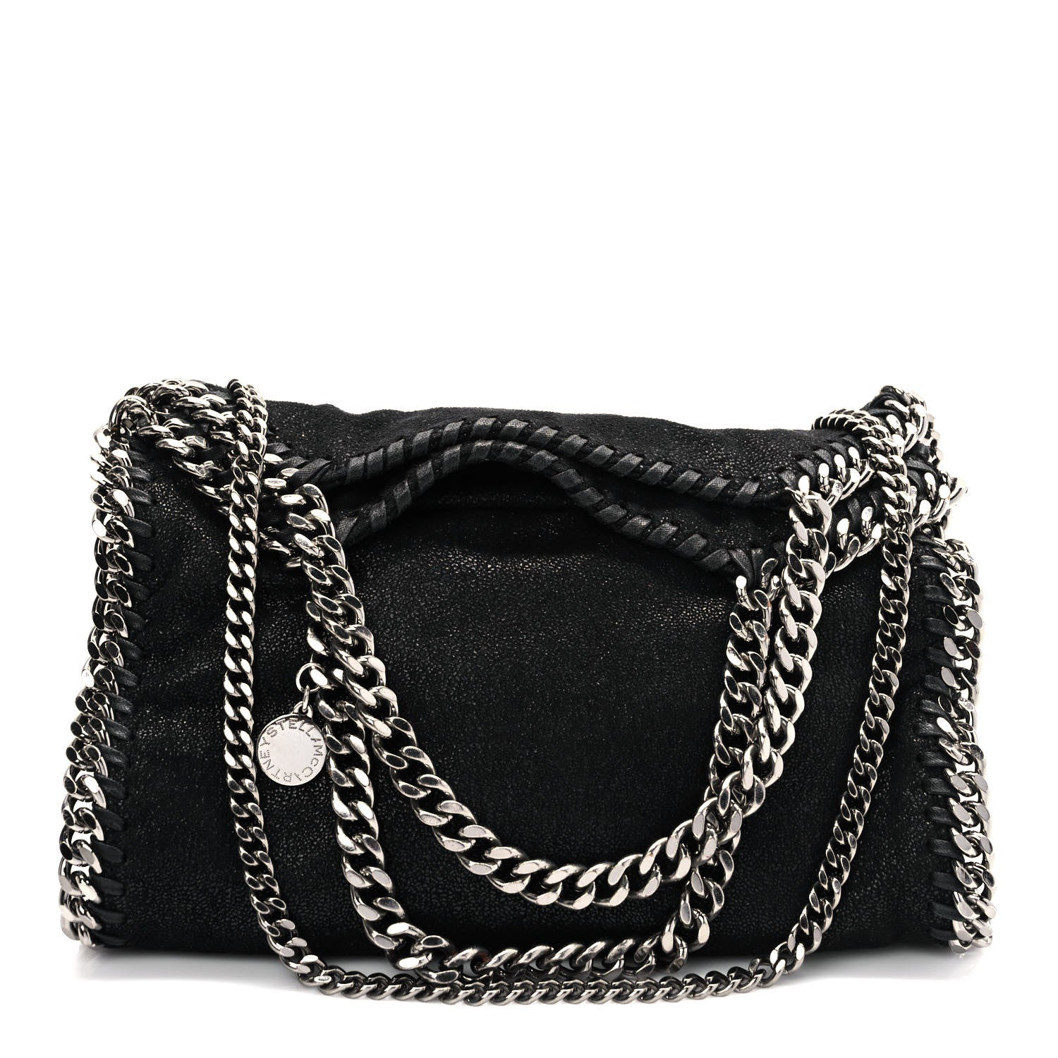 Stella McCartney Shaggy Deer Mini Falabella Fold Over Tote Black 1 of 8