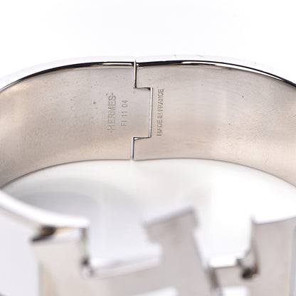 Hermes Enamel Wide Clic Clac H Bracelet PM White 5 of 6