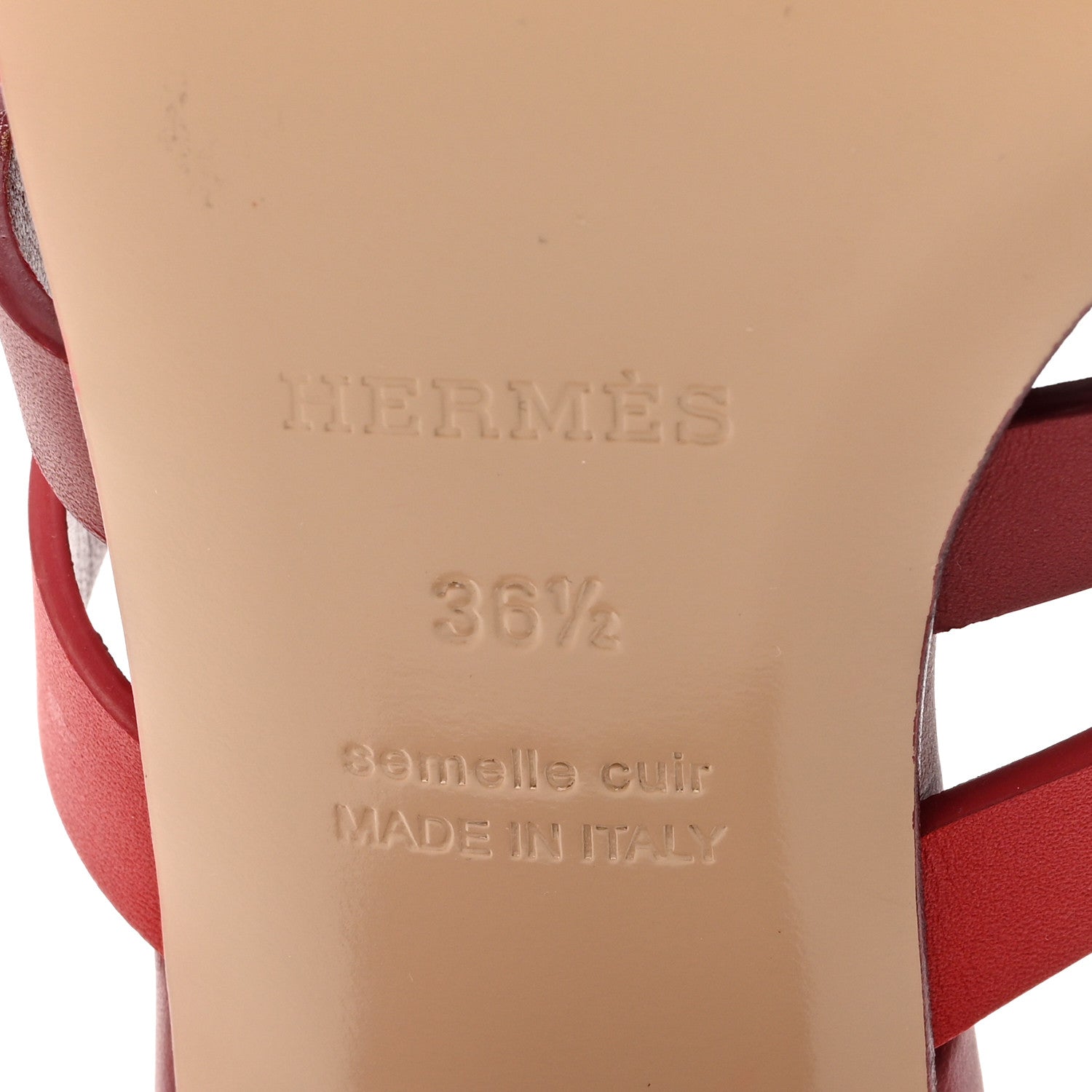 Hermes Calfskin Amica Sandals 36.5 Rouge Grenat Orange Solaire 6 of 7