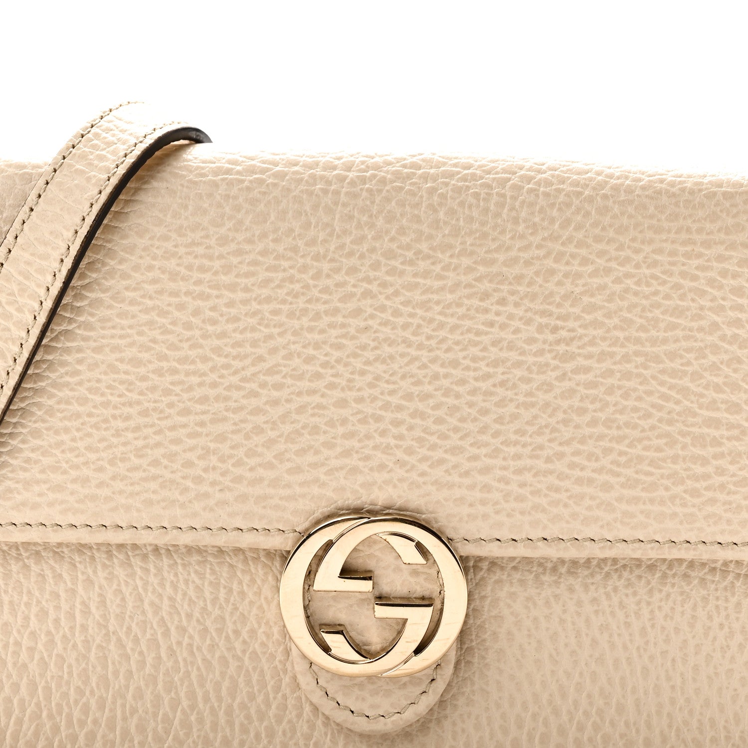 Gucci Dollar Calfskin Interlocking G Chain Wallet Ivoire 8 of 10