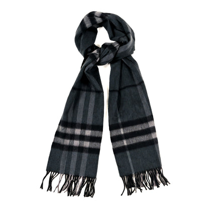 Burberry Cashmere Giant Check Scarf Grey 1 of 3