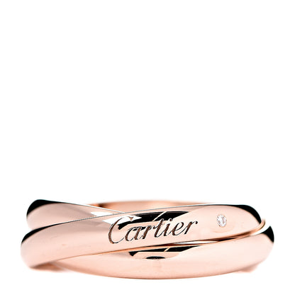 Cartier 18K Pink Gold Diamond Trinity Ring 52 6 1 of 3