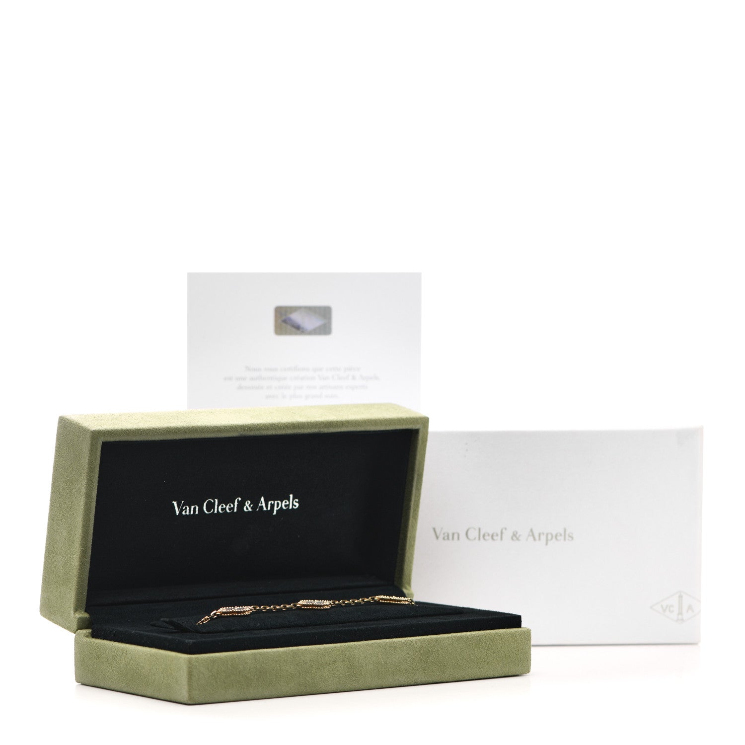 Van Cleef & Arpels 18K Yellow Gold Mother of Pearl 5 Motifs Vintage Alhambra Bracelet 6 of 6