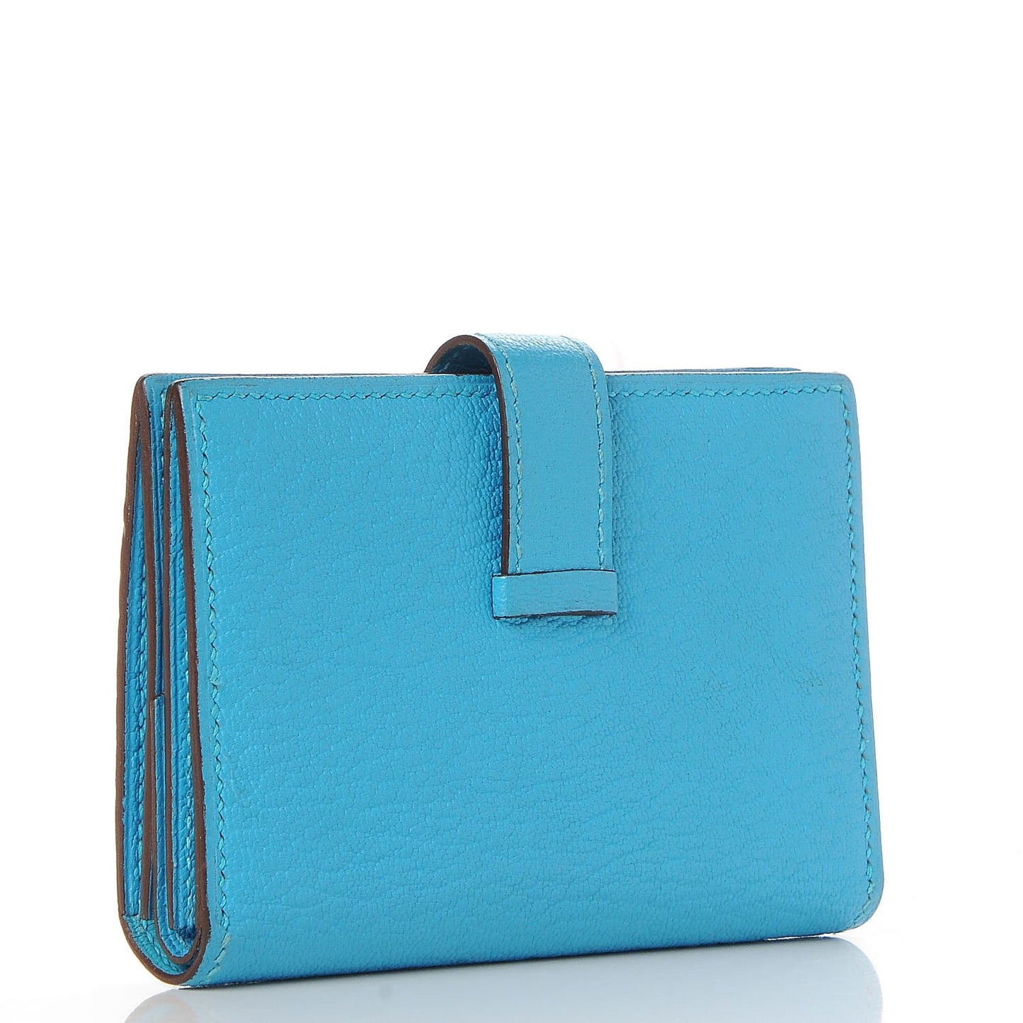 Chevre Mysore Bearn Card Holder Wallet Bleu Azteque