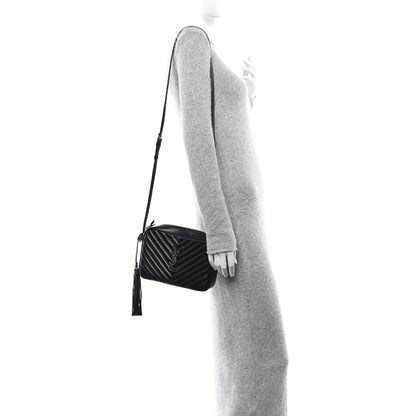 Saint Laurent Calfskin Matelasse Monogram Lou Camera Bag Black 2 of 10
