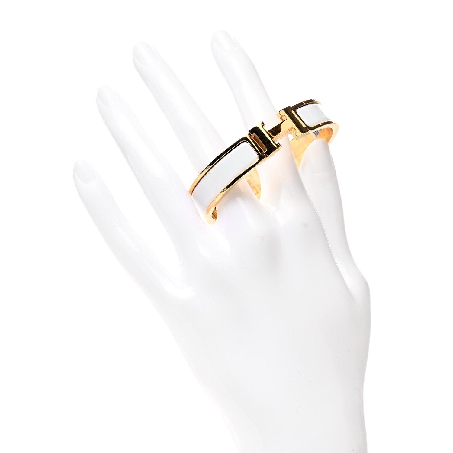 Hermes Enamel Narrow Clic Clac H Bracelet PM White 2 of 5