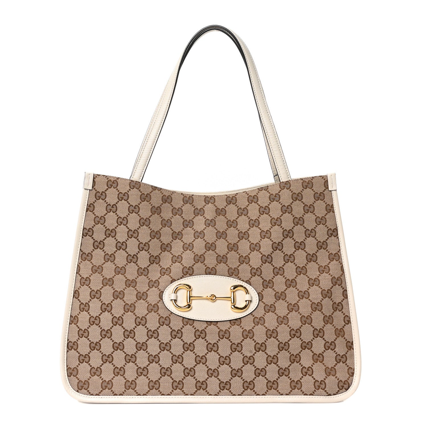 Gucci Monogram New Sakai Calfskin Lux Horsebit 1955 Tote Beige Ebony Mystic White 1 of 10