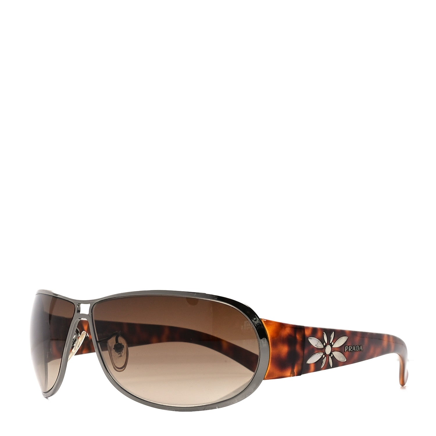 Prada Metal Acetate Sunglasses SPR 56G Brown 1 of 7