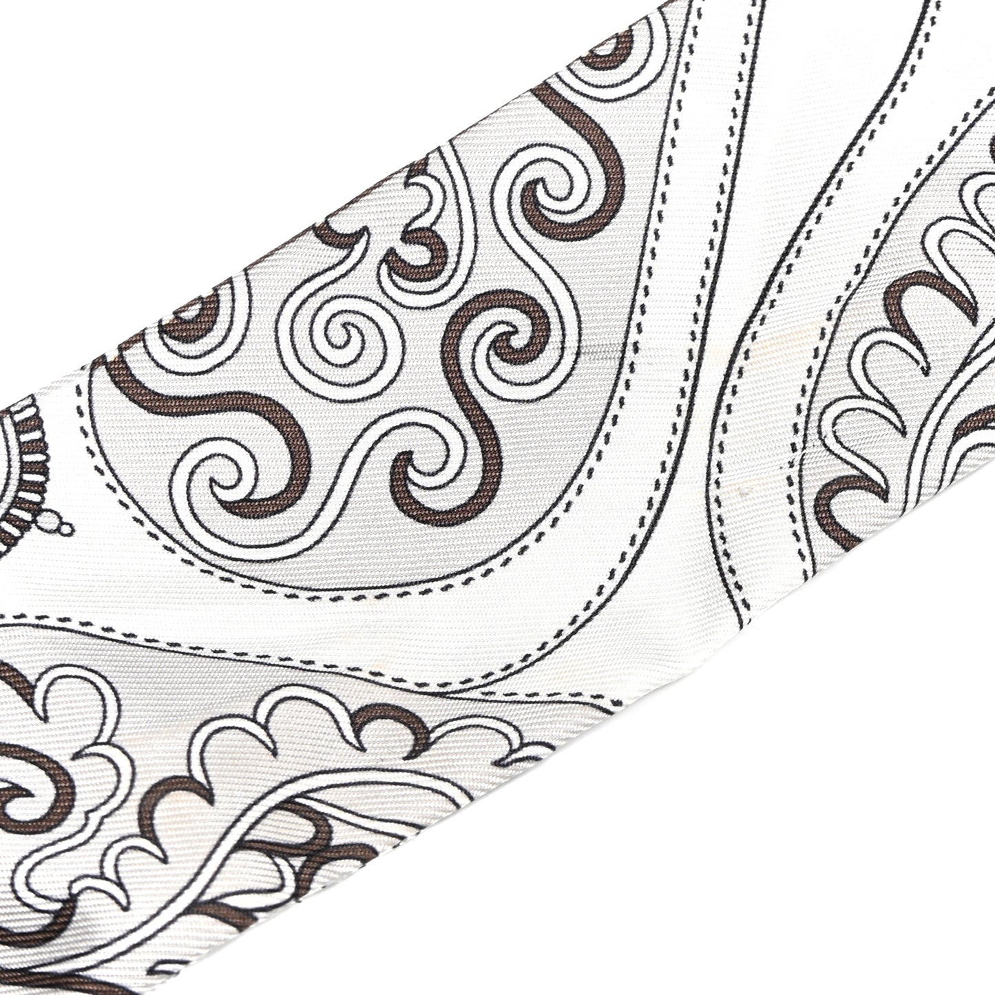 Silk Festival Des Amazones Bandana Fringed Twilly Craie Brun