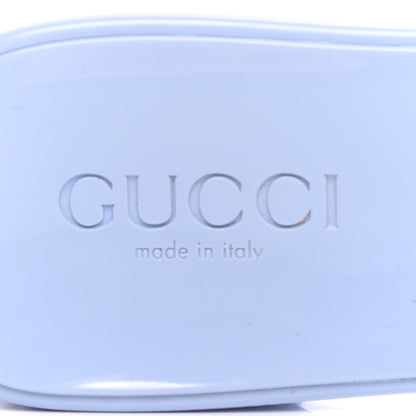 Gucci Rubber Gucci Logo Womens Platform 20/60mm Slide Sandals 37 Porcelain Light Blue 8 of 10
