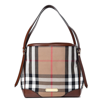 Burberry House Check Small Canterbury Tote Dark Tan 1 of 12