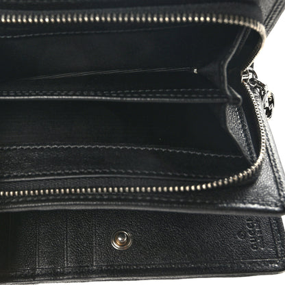 Gucci Sakai Be Green Calfskin Diagonal Stitched Blondie Travel Wallet Black 6 of 8