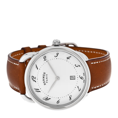 Hermes Stainless Steel Barenia 40mm Arceau Quartz Watch Fauve 2 of 5